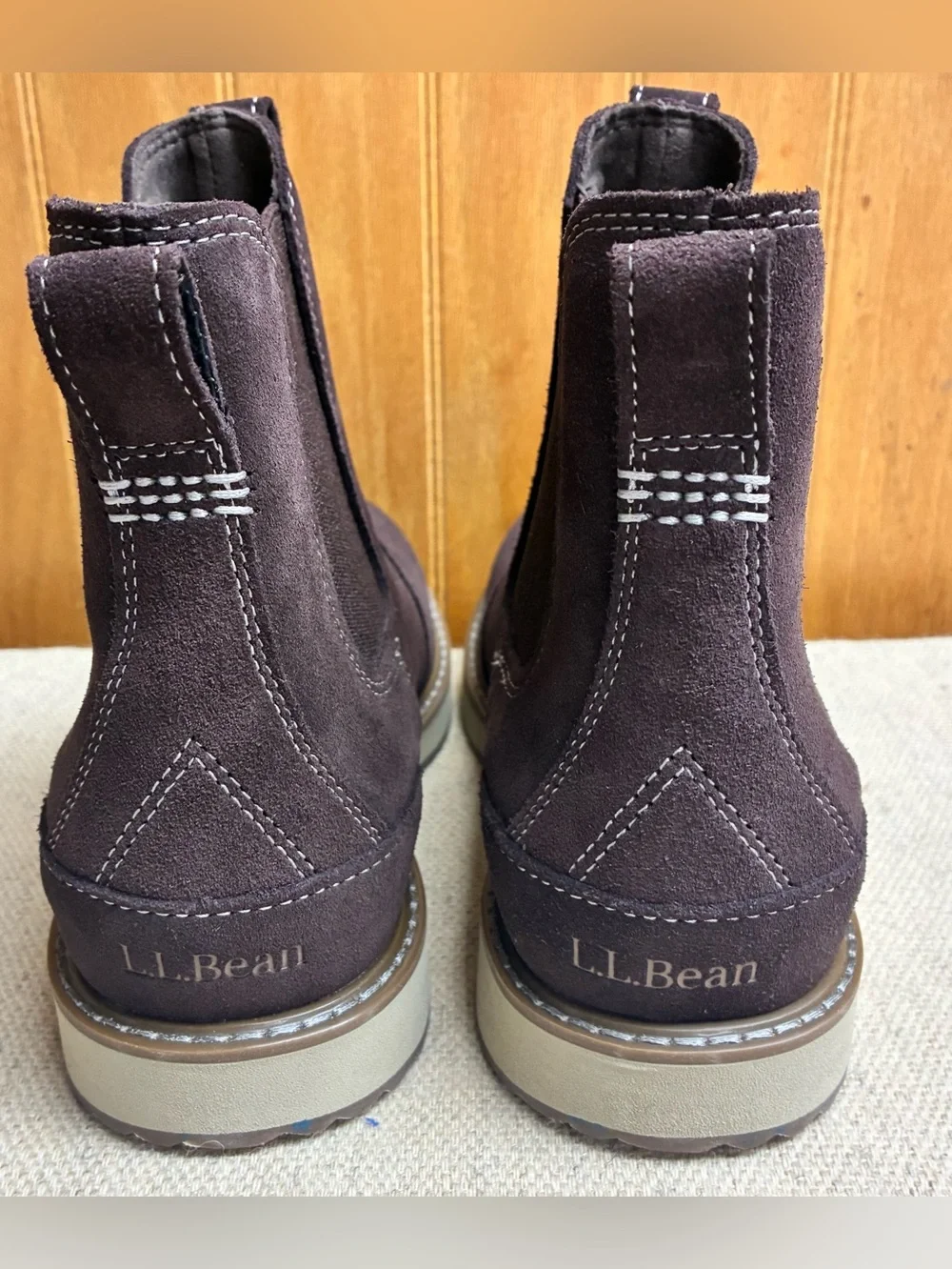 L.L. Bean Men's Stonington Chukka Chelsea Boots in Dark Brown Suede 9M NWOB pull